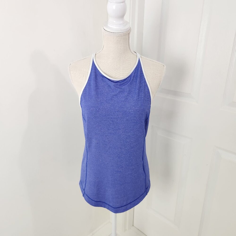 Lululemon Tank Top Womens 6 Blue My Race My Pace Racerback Running Workout